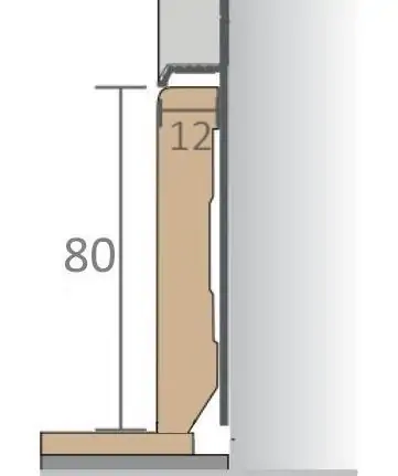 Вставка МДФ для скрытого плинтуса Pro Design 80 мм грунт под покраску цена