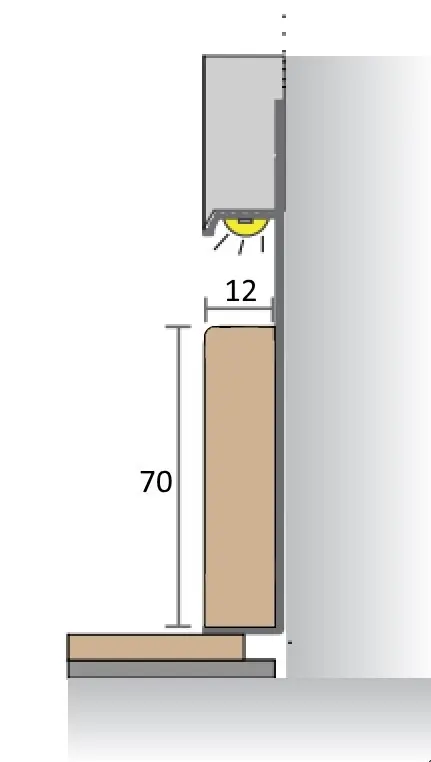 МДФ вставка для скрытого плинтуса Pro Design 70 мм грунт под покраску купить