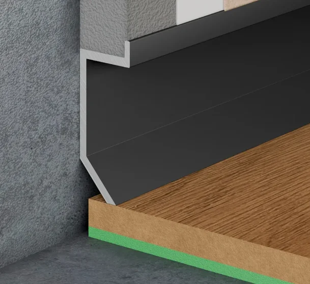 Теневой плинтус скрытого монтажа Pro Design Slim 723 В черный муар в Москве