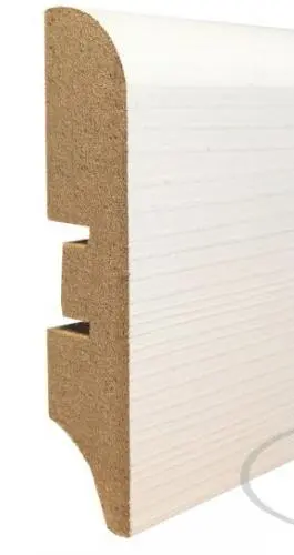 Плинтус МДФ Smartprofile Paint 3D wood 68М фактурный белый под покраску купить