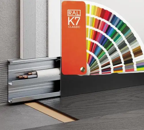 Скрытый плинтус с кабель-каналом 60 мм в любом цвете по RAL цена