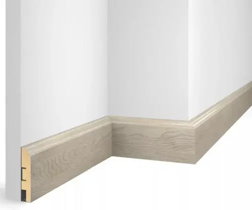 Плинтус МДФ Cosca EP07 Nanoflex Дуб сноу 80х16х2400 мм из экополимера