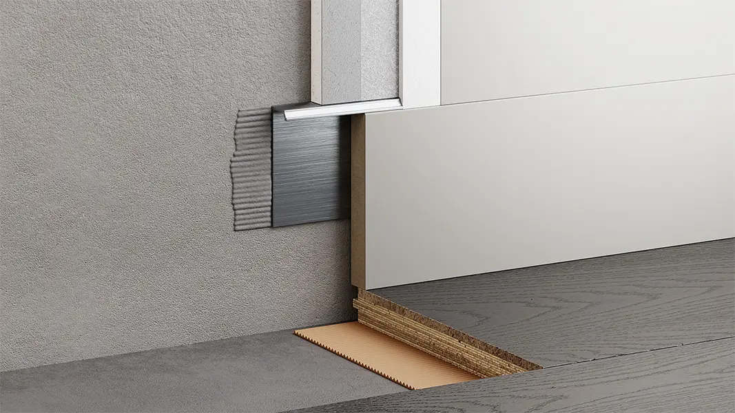 Скрытый плинтус МИНИ 50 мм Серебристый без покрытия 74-25-15 купить