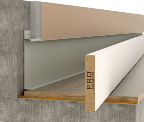 Вставка МДФ для скрытого плинтуса Pro Design высотой до 120 мм грунт под покраску цена
