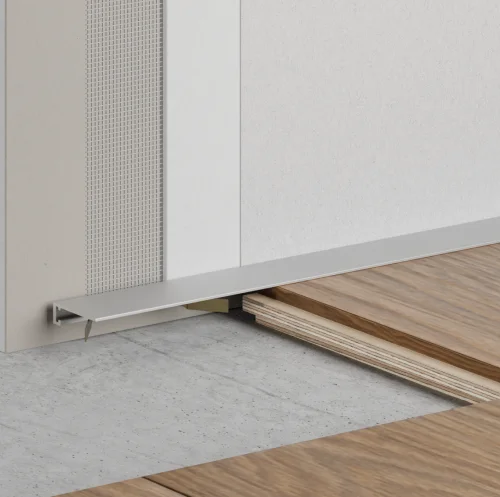 Микроплинтус щелевой для пола Лайн Ликорн С-05.25.2 серебристый