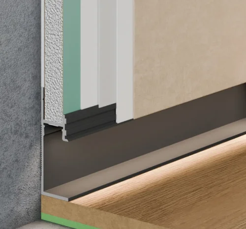 Теневой плинтус Pro Design 7210 B с пяточкой черный RAL 9005 цена