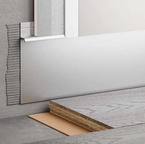 Скрытый плинтус 29-70-80 анодированный хром матовый цена