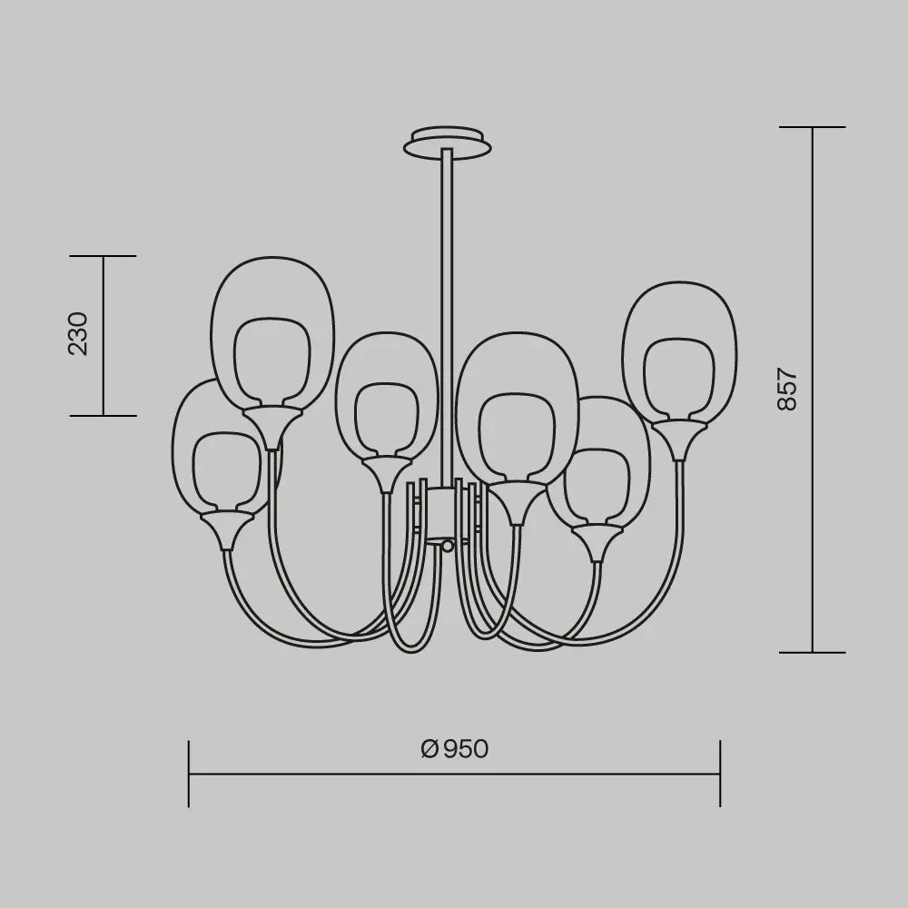 Подвесной светильник Maytoni MOD016PL-06BS