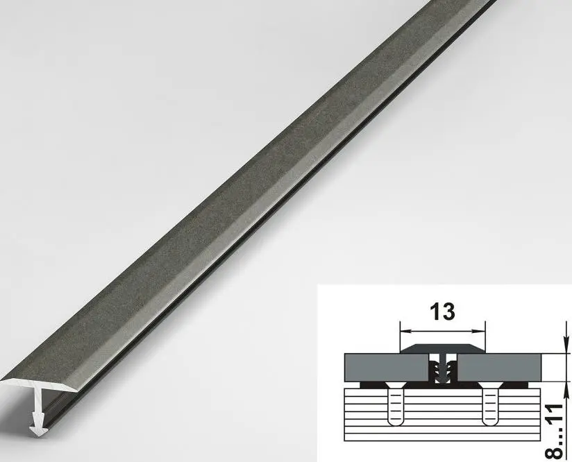 Порог одноуровневый стыкоперекрывающий Лука ПС-09 056 Бетон темный