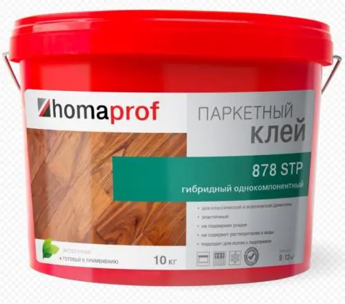 Паркетный клей Homaprof 878 STP однокомпонентный 10 л по низким ценам