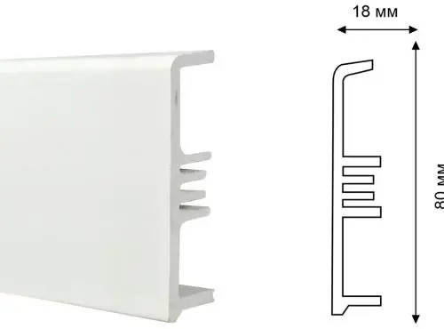 Дешевый Плинтус из вспененного ПВХ DurableSmart 80 мм купить