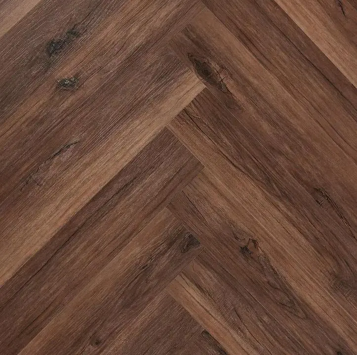 Ламинат SPC елочка Stepton Weave 0206 Дуб Шоколадный купить