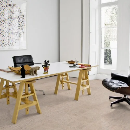 Замковый пробковый пол Wicanders Cork Essence Fashionable Antique White C88K001 в интерьере