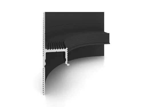 Радиусный внутренний угол D003 радиус 75 мм для парящего профиля Decaro черный алюминий