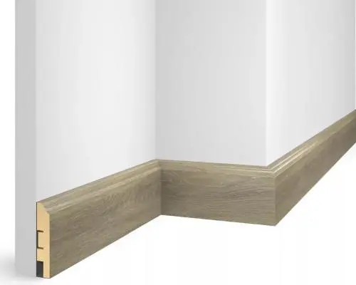 Плинтус МДФ Cosca EP07 Nanoflex Дуб сахара 80х16х2400 мм из экополимера