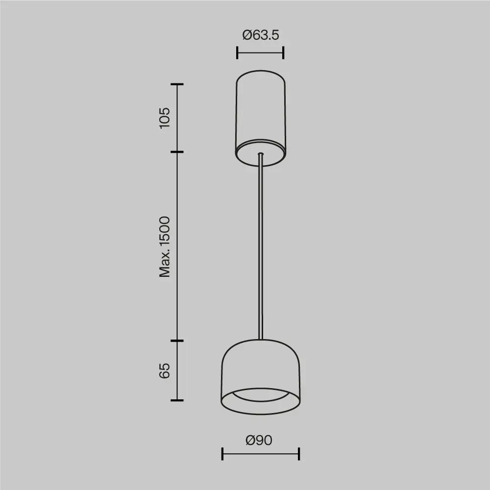 Подвесной светильник Technical P113-L12-3K-BS