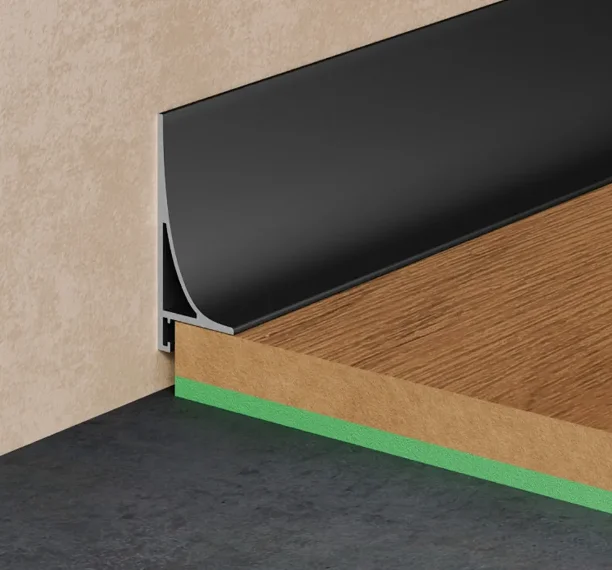 Микро плинтус Pro Design Corner L 584 B Черный анодированный