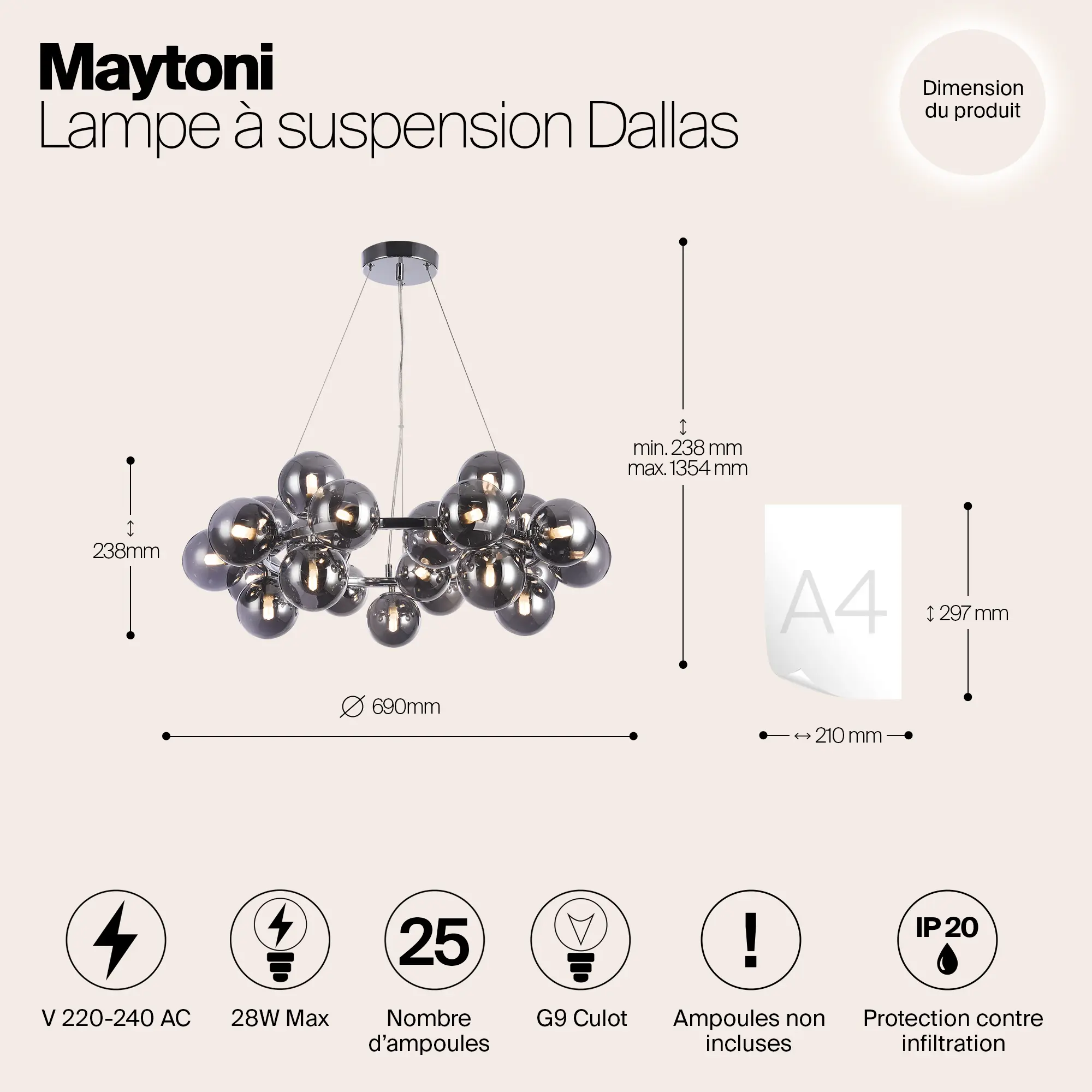 Подвесной светильник Maytoni MOD548PL-25CH