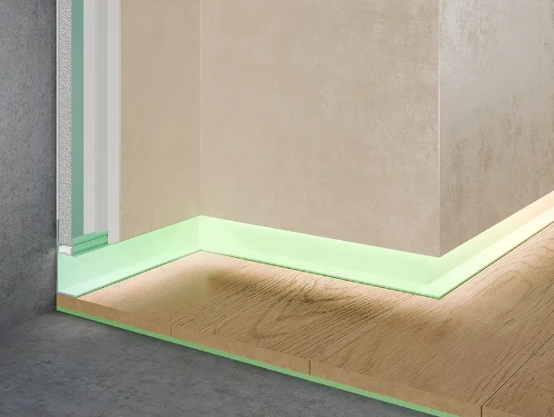 Скрытый плинтус Pro Design 7210 R под рассеиватель с пяточкой любой цвет по RAL купить