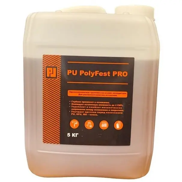 Однокомпонентная грунтовка на основе полиуретана PU PolyFest PRO 5 кг глубокого проникновения купить