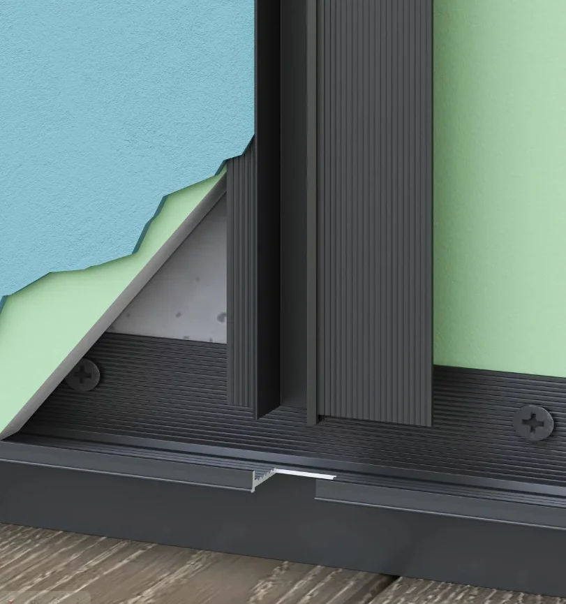 Теневой плинтус радиусный Laconistiq Regular для радиальных стен чёрный анодированный в Москве