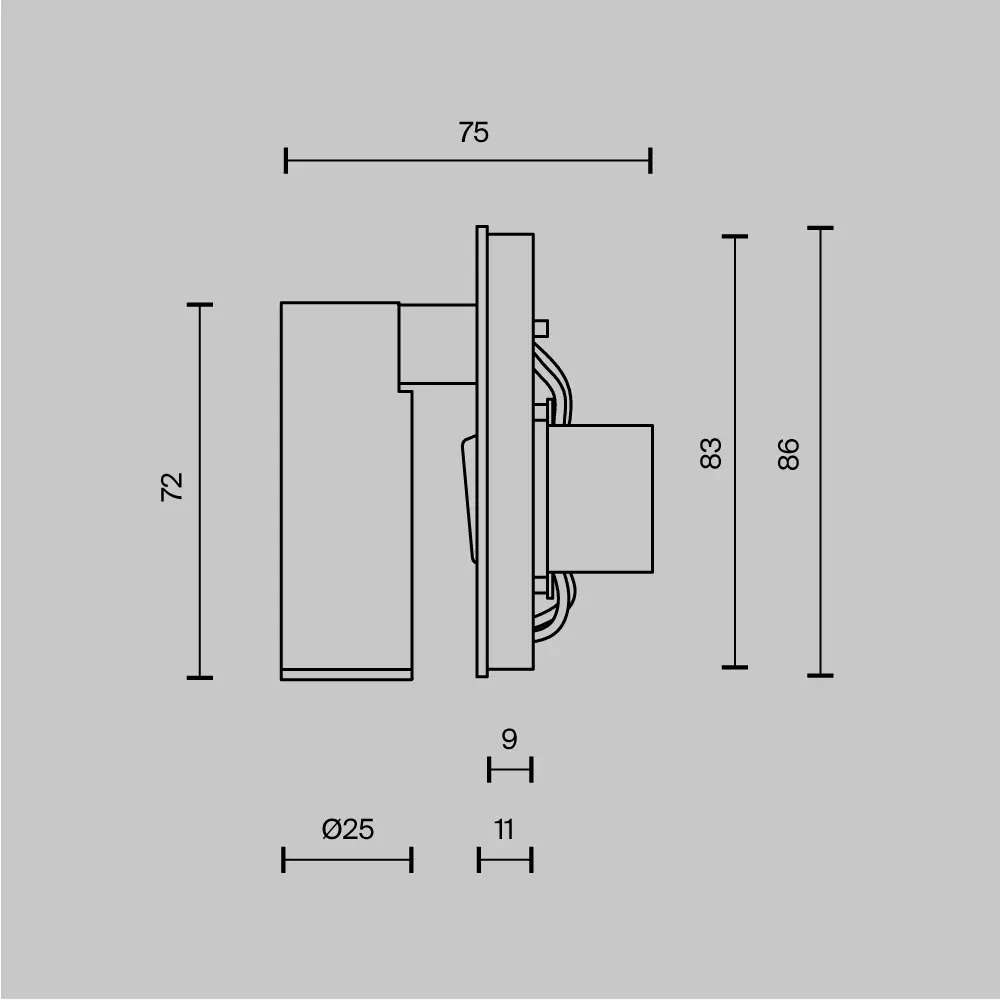 Настенный светильник (бра) Technical C040WL-L3B3K