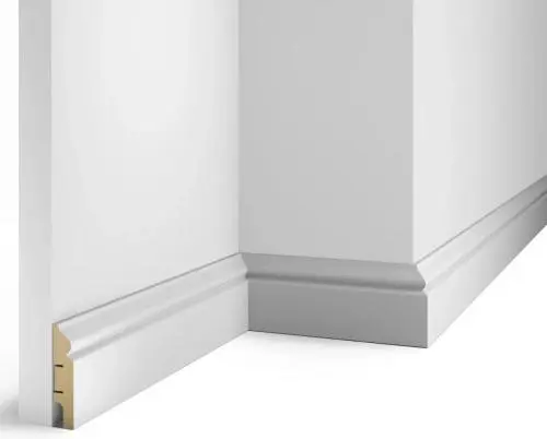 Плинтус МДФ Cosca AP05 под покраску белый 70х16х2400 мм из экополимера