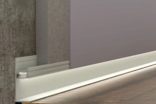 Теневой плинтус Pro Design 7210 W под рассеиватель с пяточкой Белый муар цена