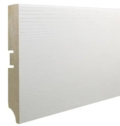 Плинтус МДФ Smartprofile Paint 3D wood 100А фактурный белый под покраску купить