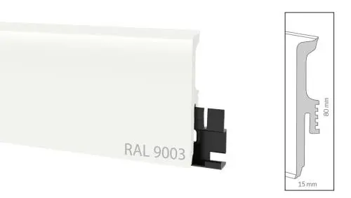 Гибкий плинтус Arbiton Vigo 80 белый