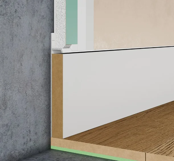 Скрытый плинтус алюминиевый Pro Design 323 W белый муар RAL9016 купить