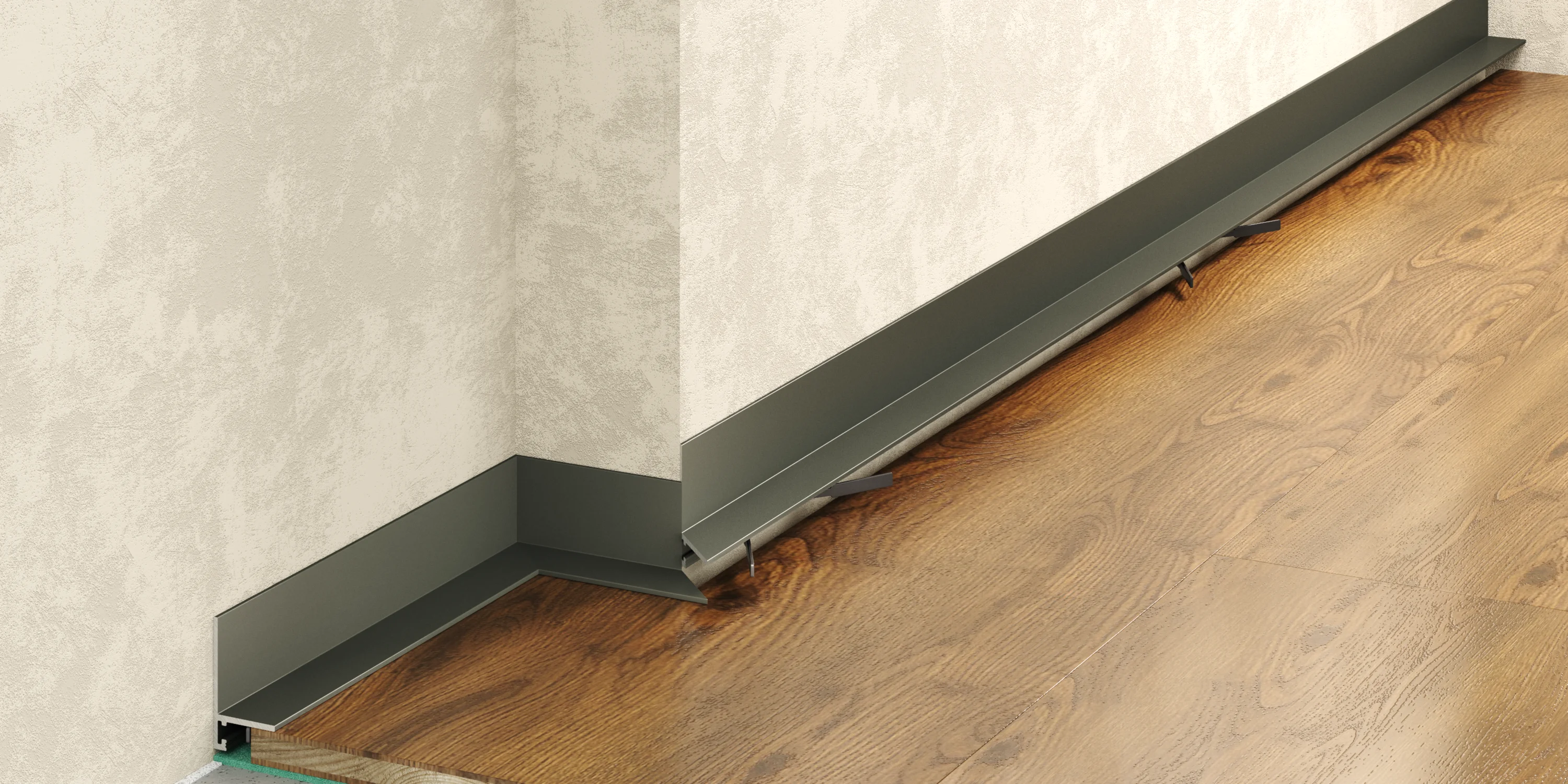 Микроплинтус micro L Laconistiq Шампань анодированный