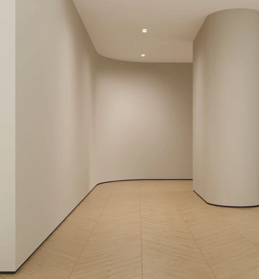 Теневой плинтус радиусный Laconistiq Regular для радиальных стен чёрный анодированный в Москве