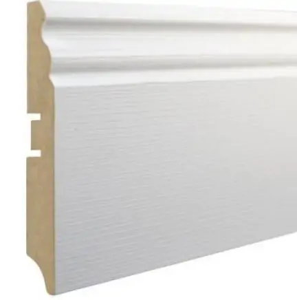 Плинтус МДФ Smartprofile Paint 3D wood 100Е фактурный белый под покраску купить