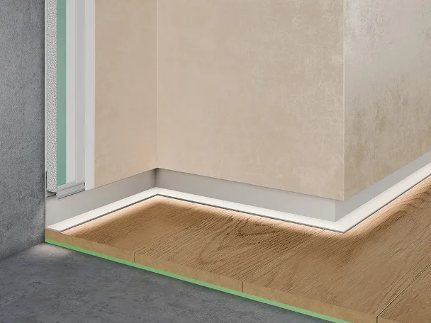 Теневой плинтус скрытого монтажа Pro Design 7210 A с пяточкой анодированный купить