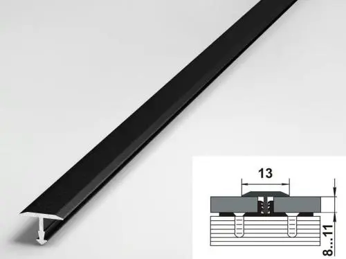 Порог одноуровневый стыкоперекрывающий Лука ПС-09 15 черный