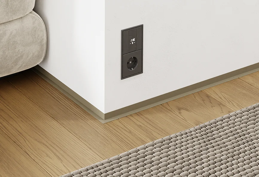 Микроплинтус L образный Перламутрово-бежевый RAL 1035 75-49-61