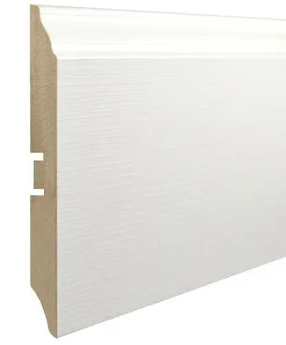 Плинтус МДФ Smartprofile Paint 3D wood 120В  Фактурный белый под покраску купить