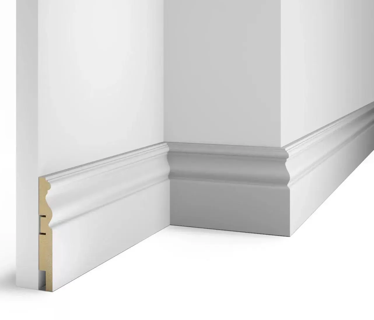 Плинтус МДФ Cosca AP14 под покраску белый 115х16х2400 мм купить