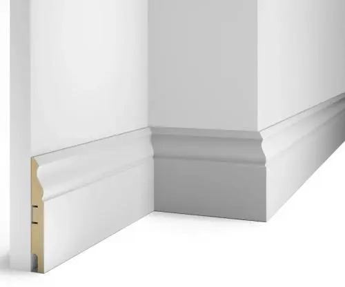 Плинтус МДФ Cosca AP21 под покраску белый 125х16х2400 мм из экополимера