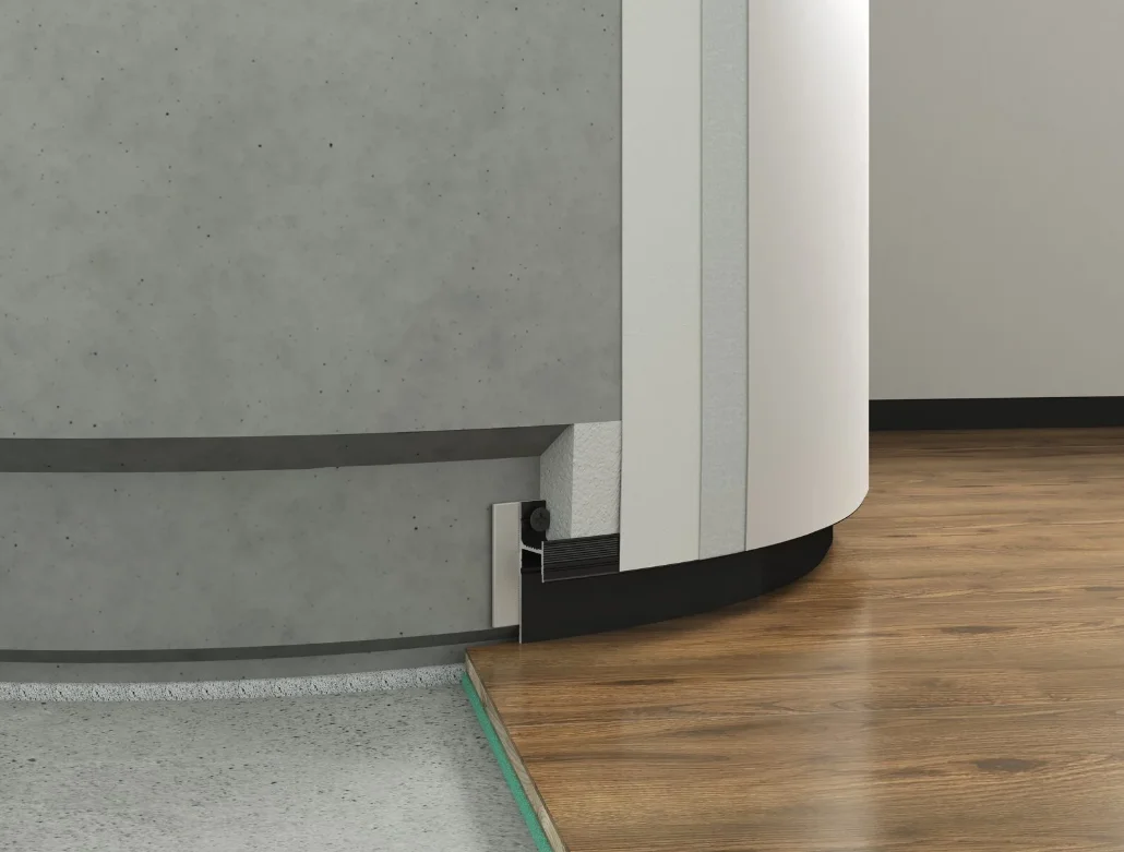 Теневой плинтус радиусный Laconistiq Light под подсветку чёрный анодированный в Москве