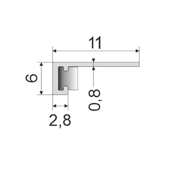 Микроплинтус 11 мм с пружинами Шоколадно-коричневый RAL 8017 59-32-71