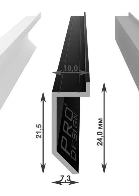 Теневой плинтус скрытого монтажа Pro Design Slim 723 A анодированный в Москве