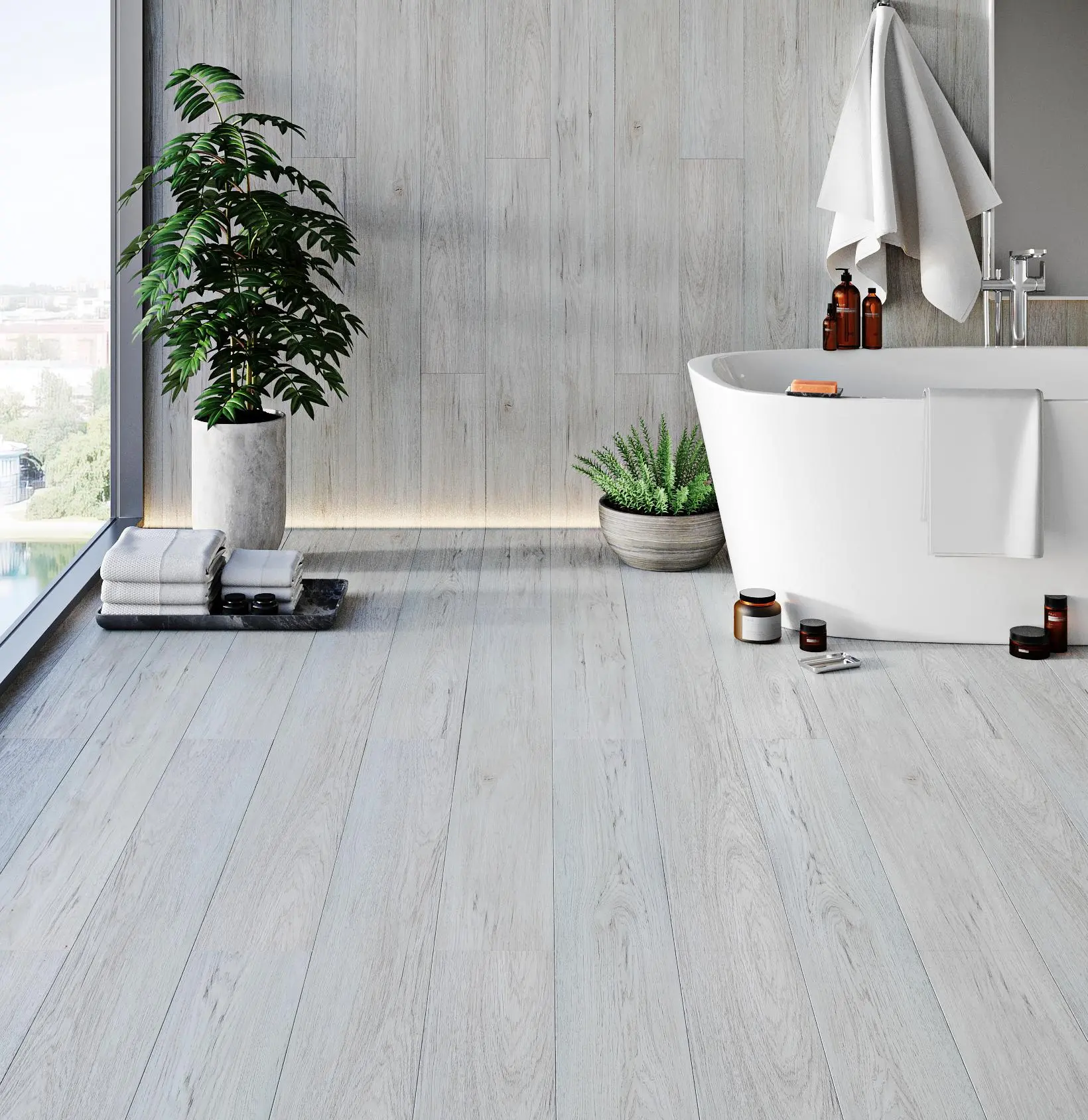 Клеевой кварцвинил в ванной купить