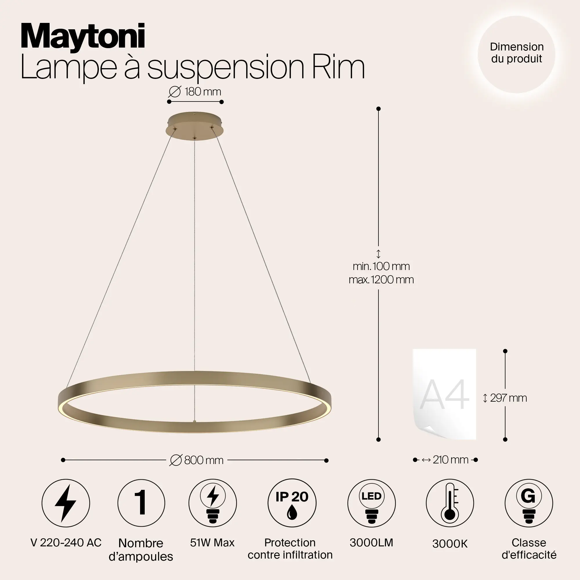 Подвесной светильник Maytoni MOD058PL-L42BS3K