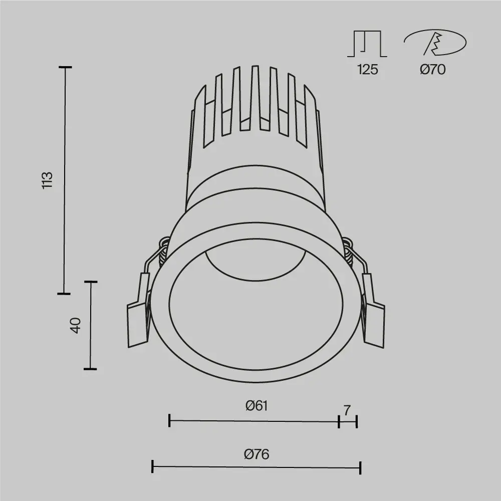Встраиваемый светильник Technical DL118-15W-3K-B