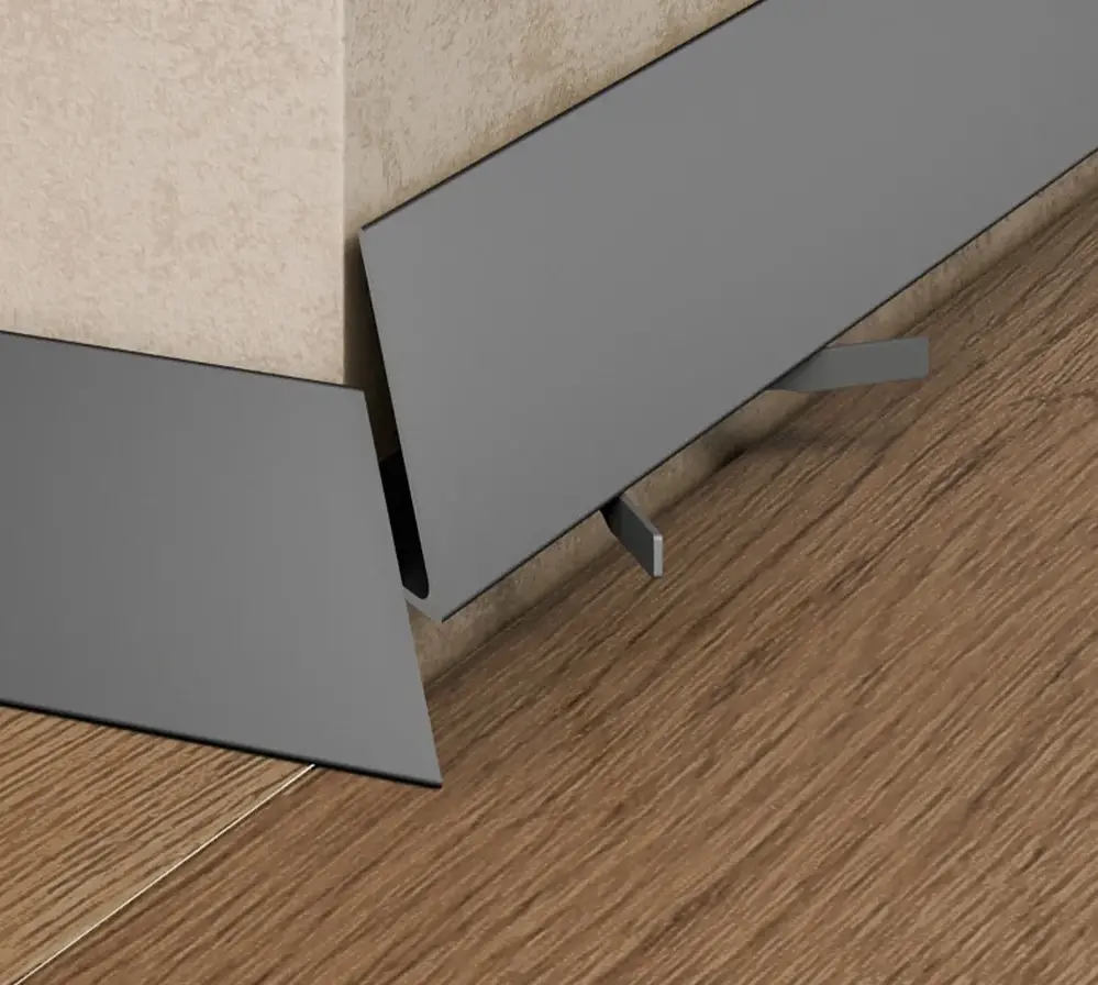 Плинтус щелевой угловой Pro Design Corner 570 B Черный анодированный Москва