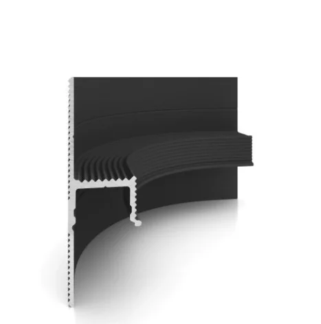 Внутренний угол D002 радиус 75 мм для парящего профиля Decaro черный алюминий