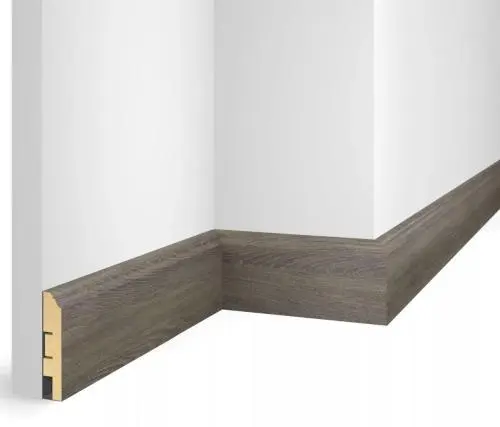 Плинтус МДФ Cosca EP07 Nanoflex Дуб серебристый 80х16х2400 мм из экополимера