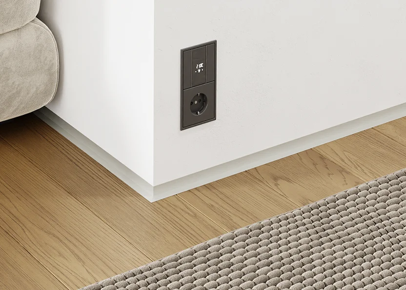 Микроплинтус L образный Серо-белый RAL 9002 41-57-38